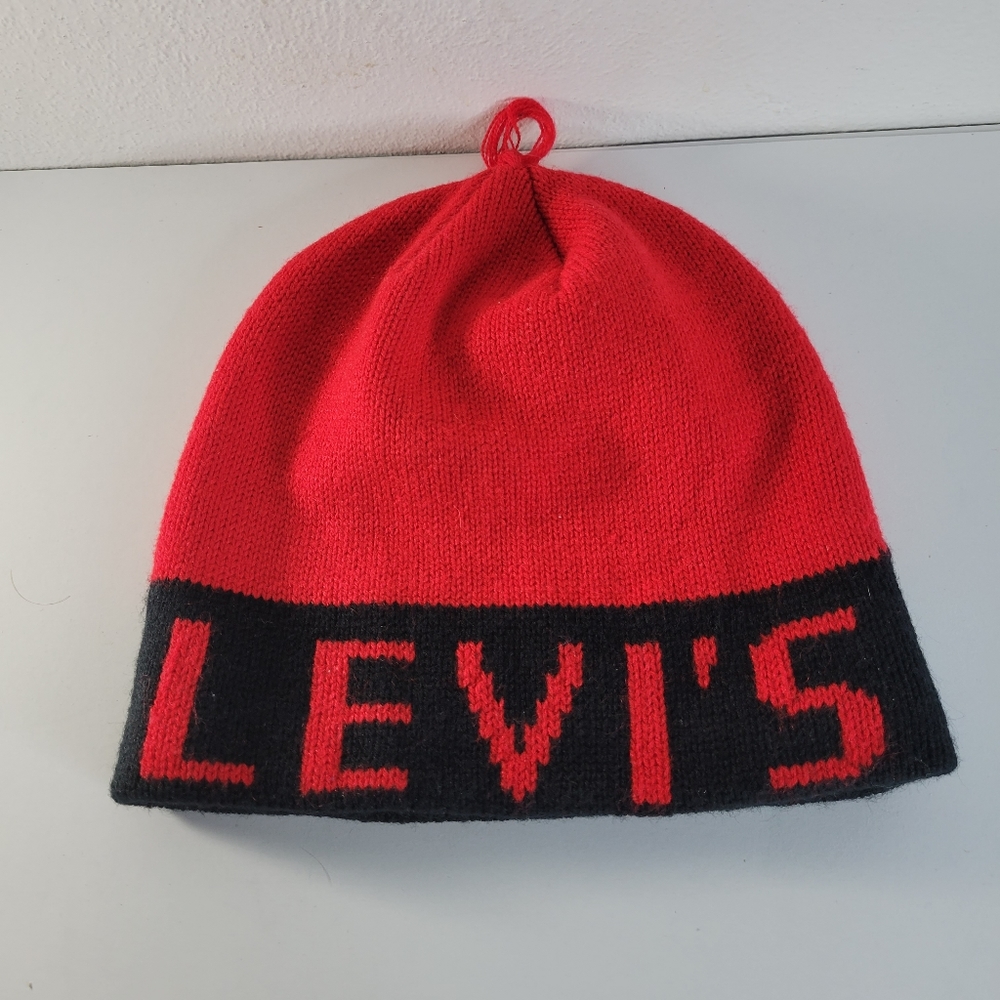 Levi's Beanie red and black young mens
